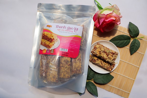 Brown rice, Cereals and Pork Floss bar, 250gr package