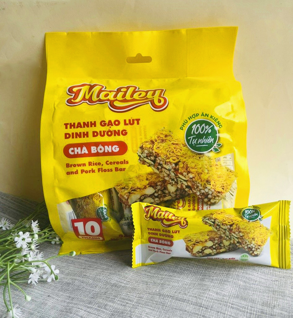 Thanh gạo lứt dinh dưỡng chà bông túi 160 g