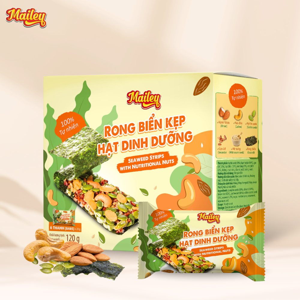 Rong biển kẹp hạt dinh dưỡng hộp 120gr