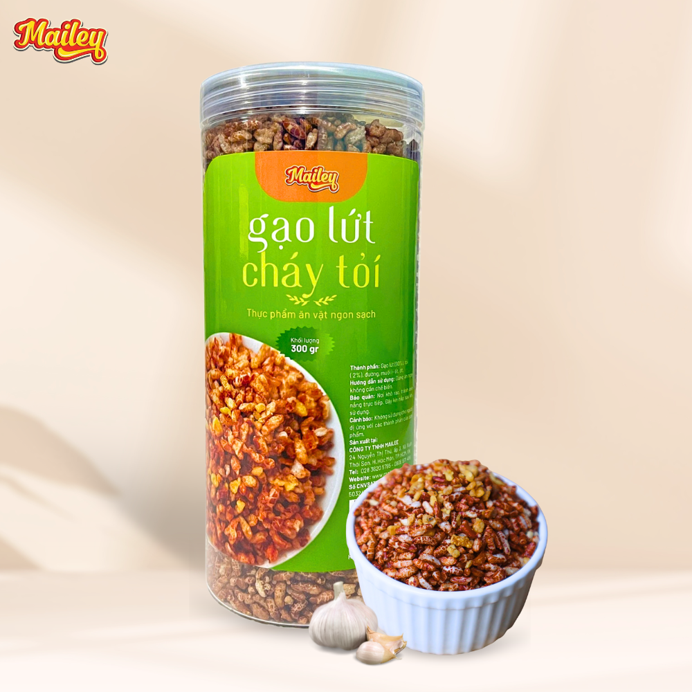 Gạo lứt cháy tỏi hũ 300gr