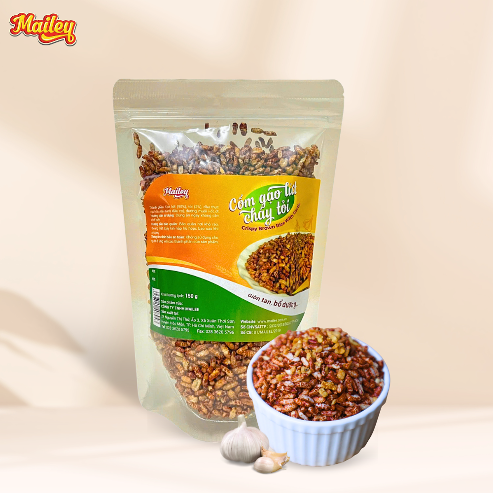 Gạo lứt cháy tỏi gói 150gr